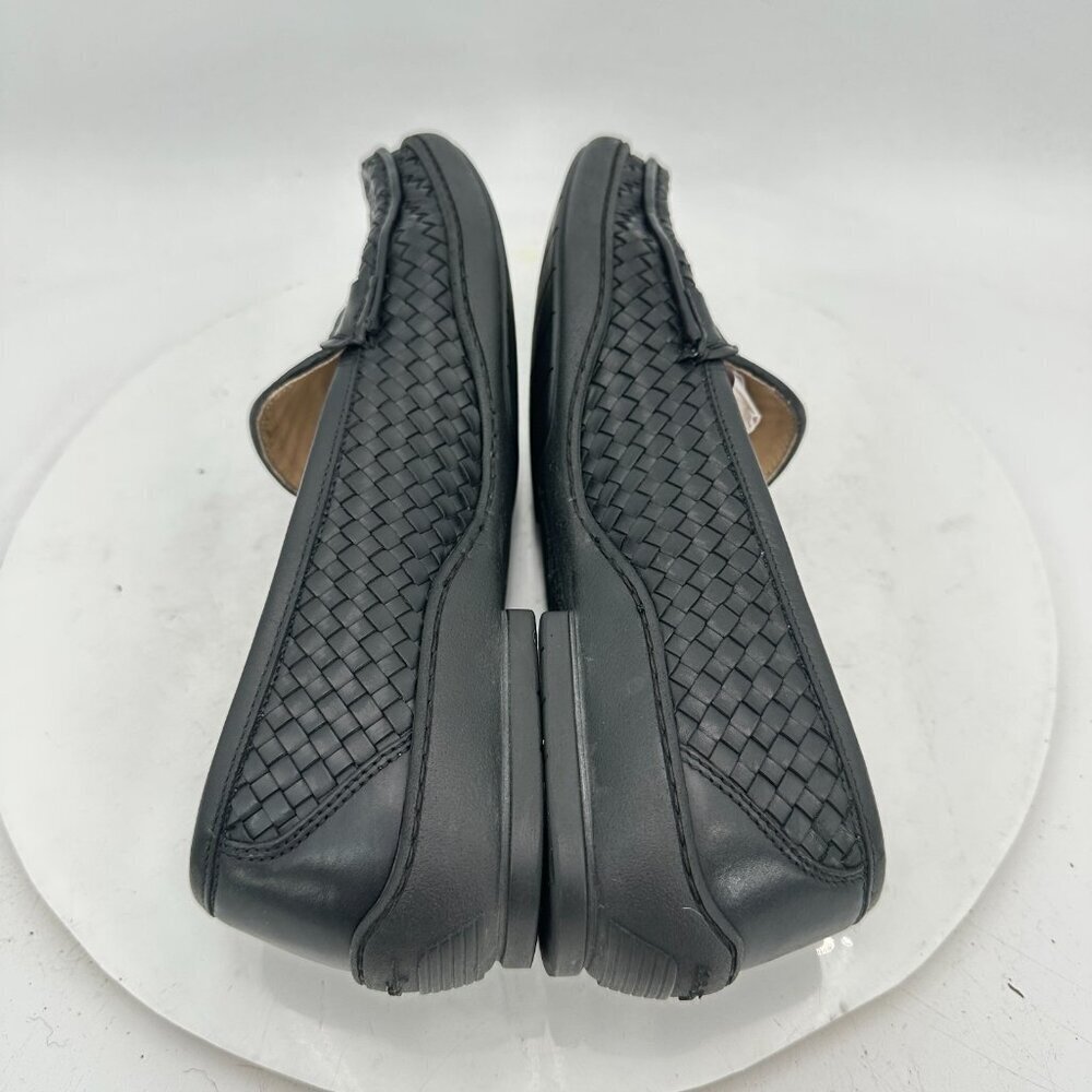 Salvatore Ferragamo Women Size 8 4A Black Woven Leather Loafer Slip On Flat Shoe - Picture 6 of 11